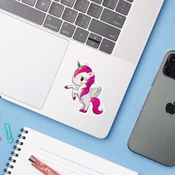 Pink Pony Sticker by MarblesPictures at Zazzle