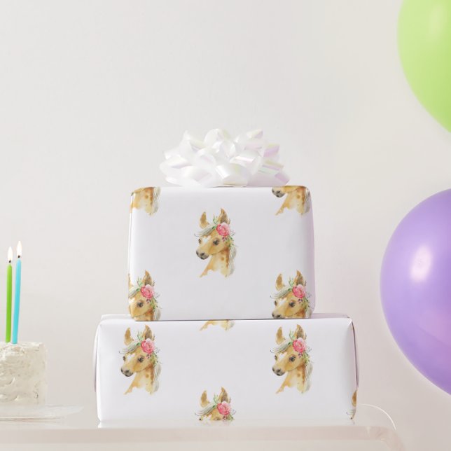 Pink Pony Wrapping Paper (Party Gifts)