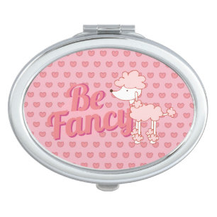 Pink Poodle and Hearts Be Fancy Compact Mirror