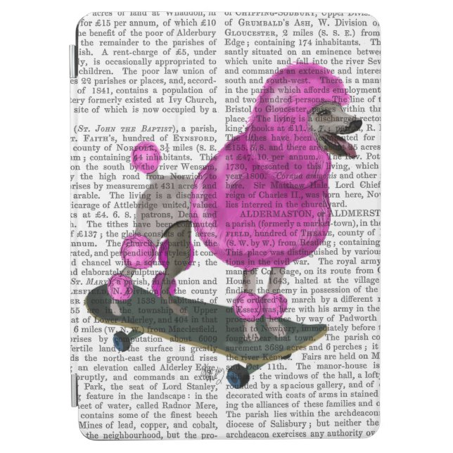 Pink Poodle and Skateboard iPad Air Cover (Front)