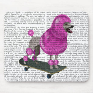Pink Poodle and Skateboard Mouse Pad