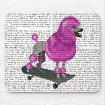 Pink Poodle And Skateboard Mouse Pad by worldartgroup at Zazzle