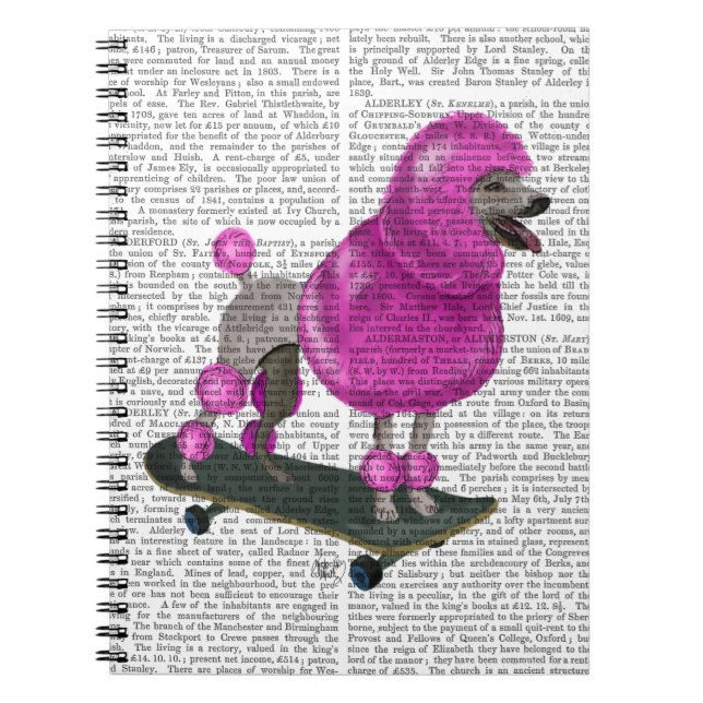 Pink Poodle and Skateboard Notebook (Front)