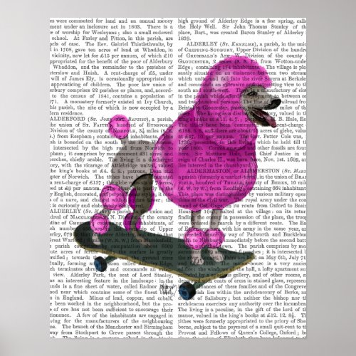 Pink Poodle and Skateboard Poster