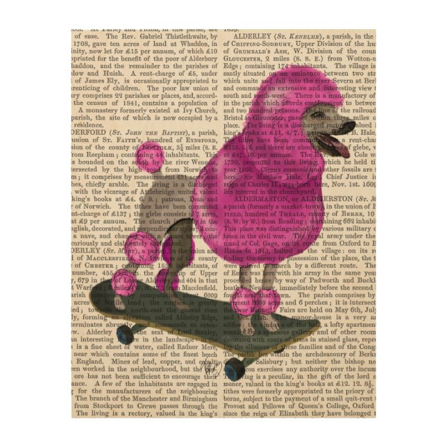 Pink Poodle and Skateboard Wood Wall Art (Front)