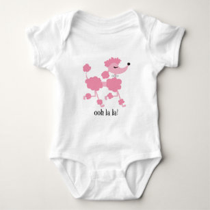 pink poodle baby bodysuit