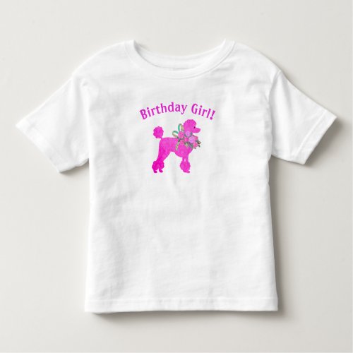 Pink Poodle Birthday Girl  T_Shirt