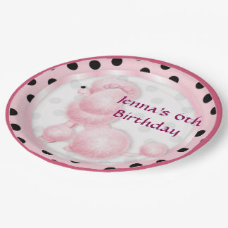Pink Poodle Birthday Party Paper Plates