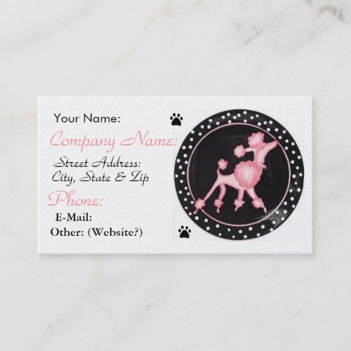 Pink Poodle Business Profile Card Business Card Template