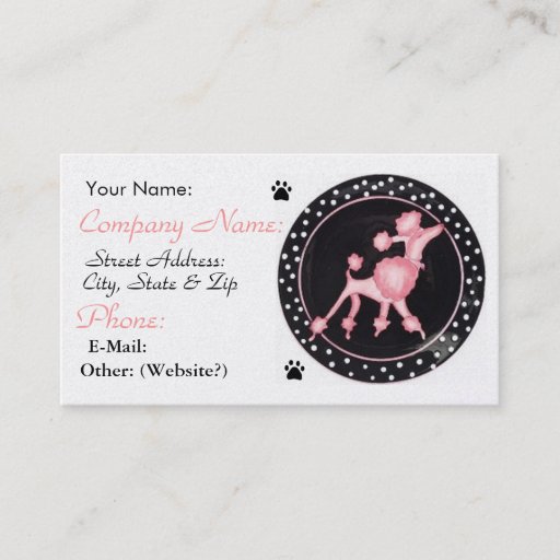Customizable Pink Poodle Business Profile Card Business Card Template
