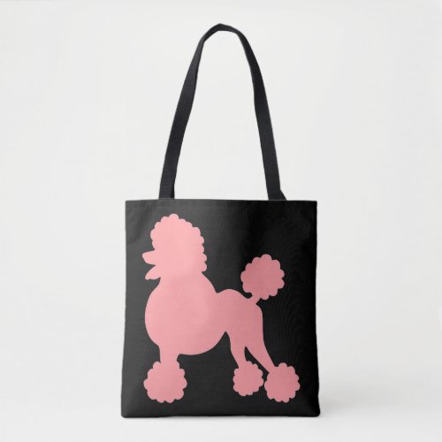 Pink Poodle Canvas Tote Bag