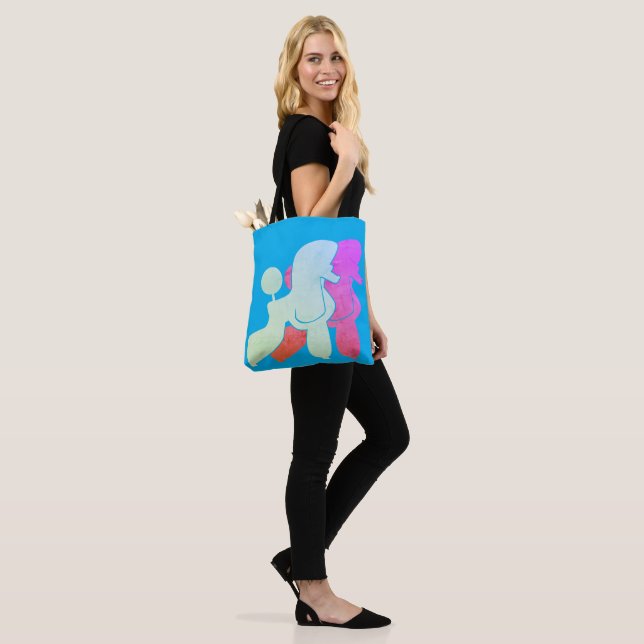 Pink Poodle couple modern illustration  Tote Bag (On Model)