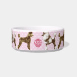 pink poodle design napf bowl<br><div class="desc">this pet design is just chic for every dog lady</div>