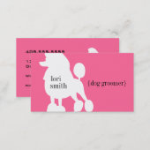 Pink Poodle Dog Groomer Business Card (Front/Back)