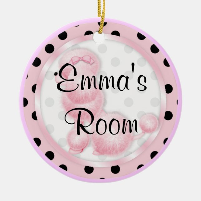 Pink Poodle Door Hanger ornament (Front)