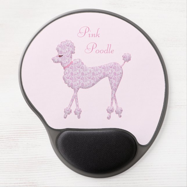 Pink Poodle Gel Mouse Pad (Front)