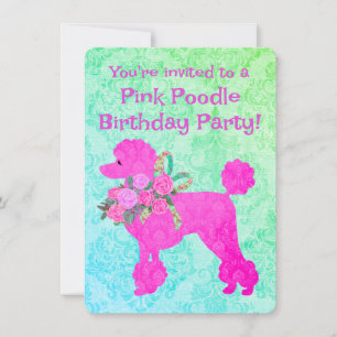 Pink Poodle Girls Birthday Sample Invitation