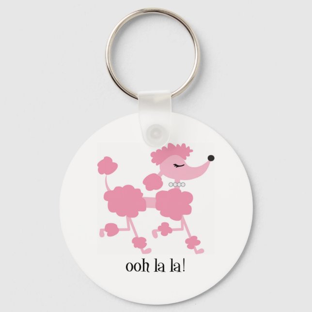 pink poodle keychain (Front)