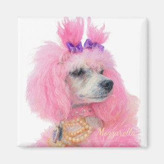 Pink poodle magnet, poodle decor magnet