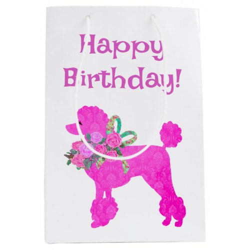Pink Poodle Party Personalized Gift Bag
