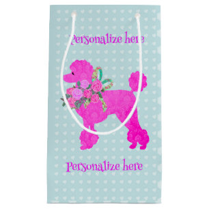 Pink Poodle Party Personalized Gift Bag