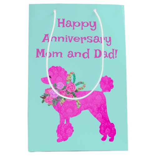 Pink Poodle Party Personalized Gift Bag