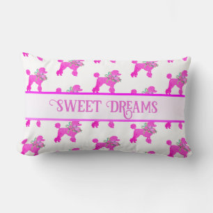 Pink Poodle Personalized Lumbar Pillow