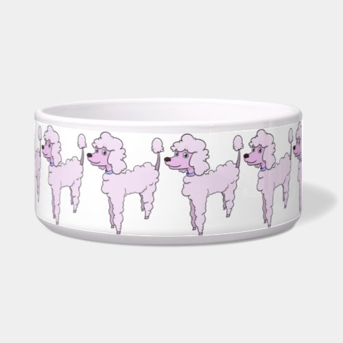 pink poodle pet bowl