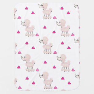 Pink Poodle Poop baby blanket