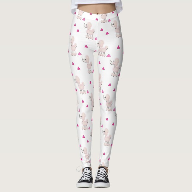 Pink Poodle Poop leggings (Front)