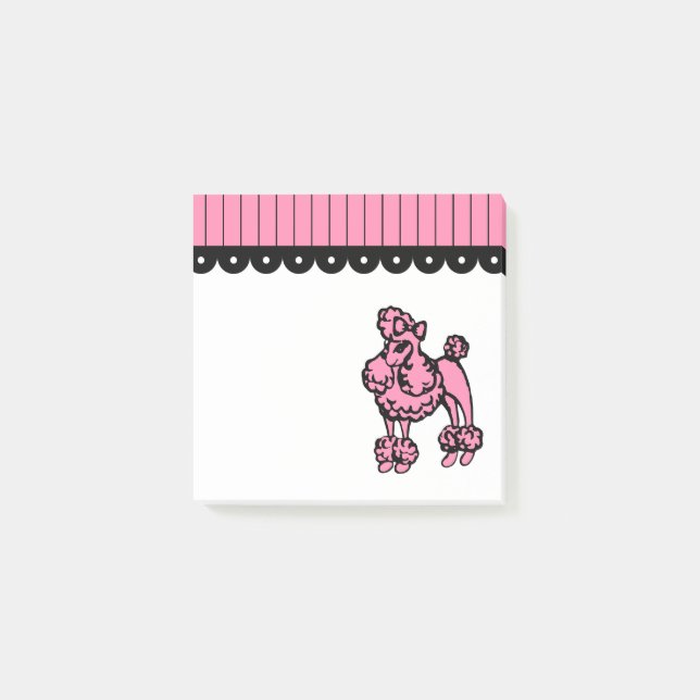 Pink Poodle Post It Notes (Front)