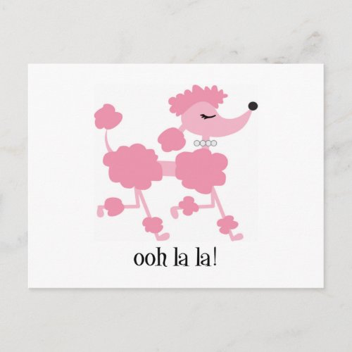 pink poodle postcard