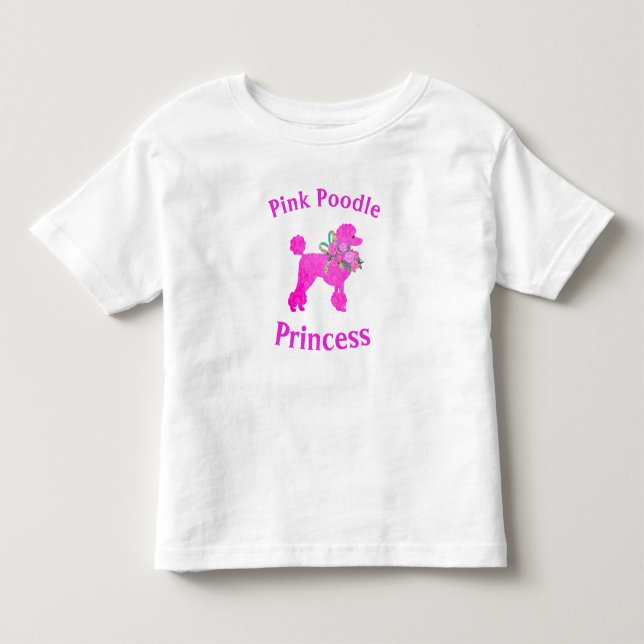 Pink Poodle Princess Birthday Girl T-Shirt (Front)