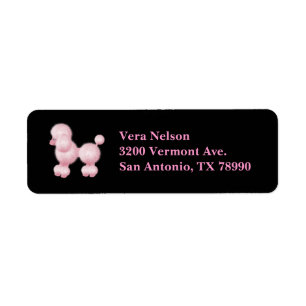 Pink Poodle Return Address Label
