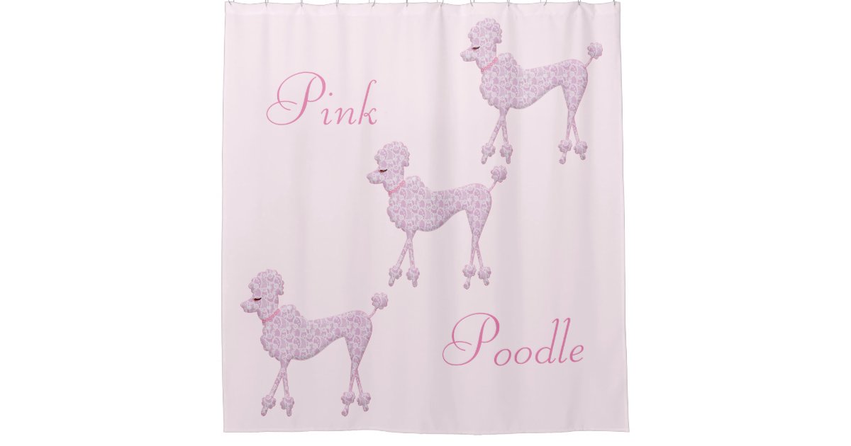 Pink Poodle Shower Curtain Zazzle Com, Pink Poodle Shower Curtain