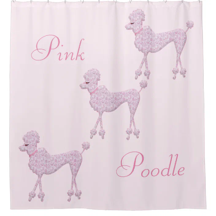 Pink Poodle Shower Curtain Zazzle Com, Pink Poodle Shower Curtain