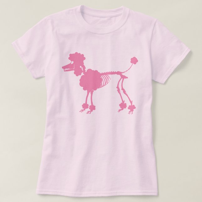 Pink Poodle Skeleton T-Shirt (Design Front)