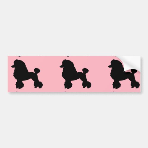 Pink Poodle Skirt Inspired Bumper Sticker