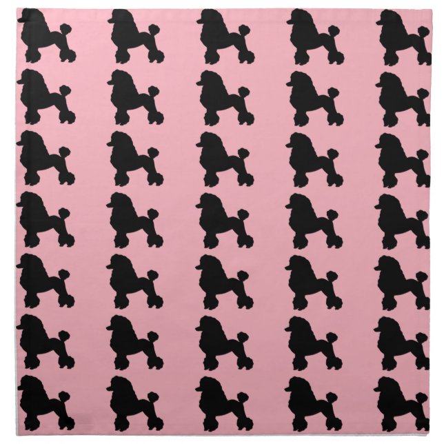 Pink Poodle Skirt Inspired Cloth Napkins (Front)