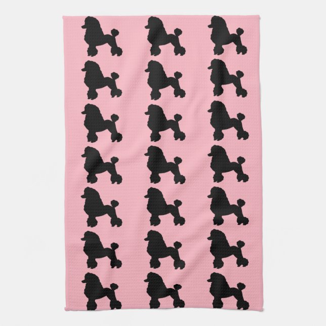 Pink Poodle Skirt Inspired Kitchen Towels (Vertical)