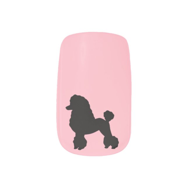 Pink Poodle Skirt Minx Nail Art Decals (Left Thumb)