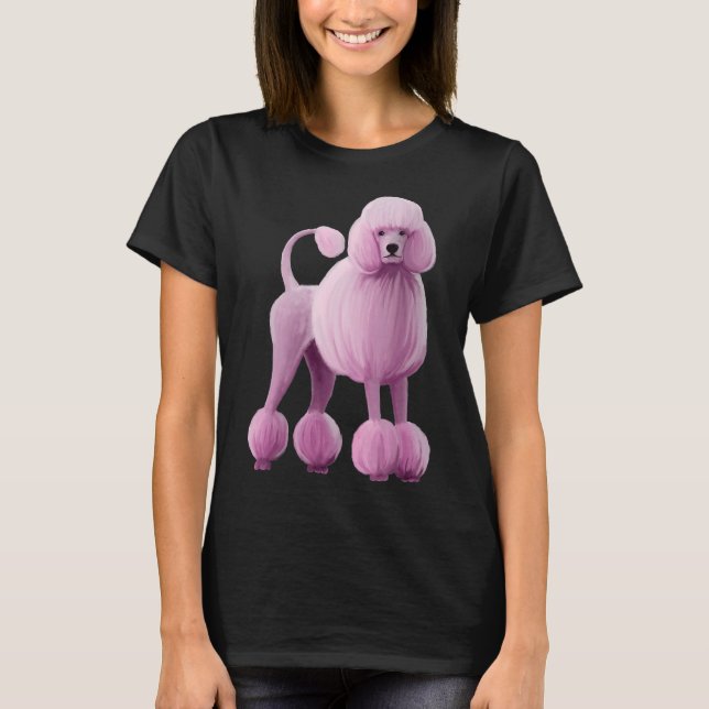 Pink Poodle Standard Show Dog T-Shirt (Front)
