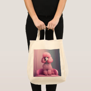 PINK POODLE TOTE BAG