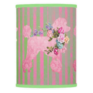 Pink Poodle Vintage Patterns  Lamp Shade
