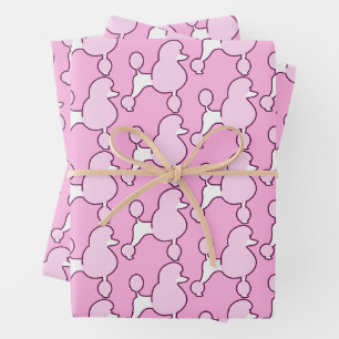 Pink Poodle Wrapping Paper Sheets