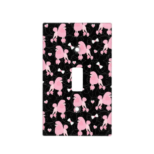 Pink Poodles and Bows Pattern Light Switch Cover