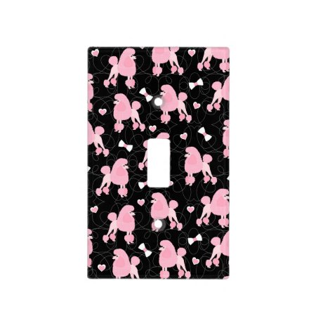 Pink Poodles And Bows Pattern Light Switch Cover