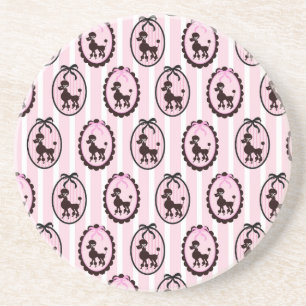 Pink Poodles Drink Coaster