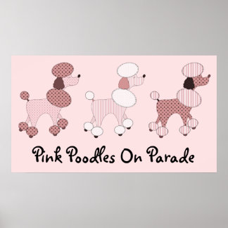 Pink Poodles On Parade Print