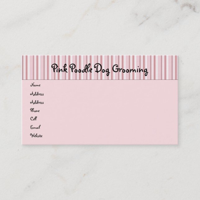 Pink Poodles On Parade Profile Card (Front)